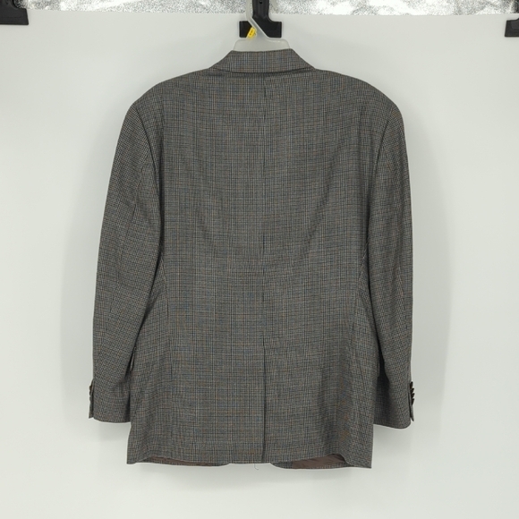 Men's Ralph Ralph Lauren Houndstooth Plaid Silk Wool Blazer 42R preppy Business - Picture 2 of 8